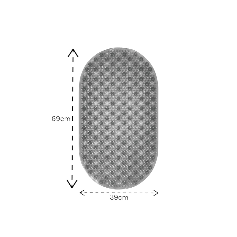 image 1 of Showerdrape Cleo Grey Anti Slip Bath Mat 69cm x 39cm | Grey | 1