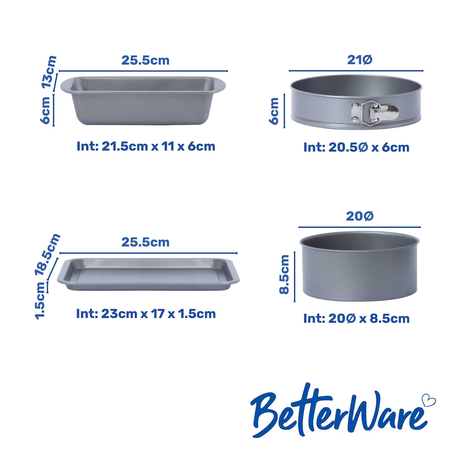 image 1 of BetterWare Essentials Non-Stick 8 Piece Baking Set