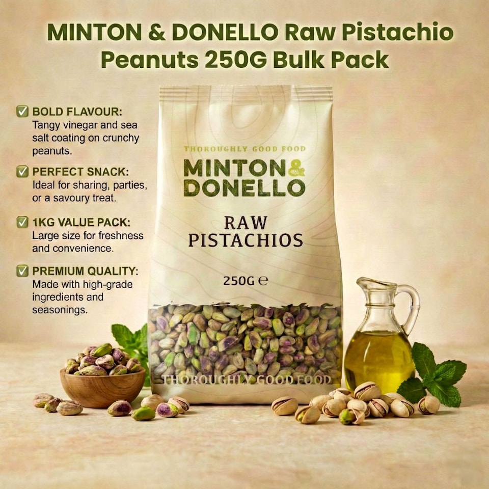 image 1 of Minton & Donello Raw Pistachios 6 x 250g