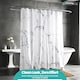 image 9 of Grey & White Marble Polyester Shower Curtain with 12 Hooks - 180x180cm