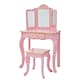 image 1 of Teamson Kids Gisele Polka Dot Vanity with Mirror & Stool, Pink/Rose Gold