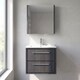 image 2 of Balterley Longnor 2 Drawer Wall Hung Vanity Unit with 1 Tap Hole Minimalist Basin, Woodgrain Graphite Grey, 600mm