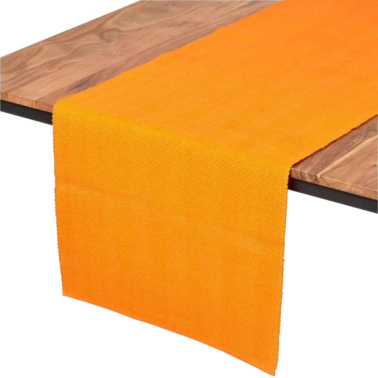 Homescapes Cotton Plain Orange Table Runner - 44 x 178 cm Orange