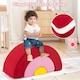 image 8 of COSTWAY 3 Piece Toddlers Climbing Toy Indoor Soft Play Equipment Playset-Red