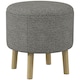 image 1 of HOMCOM Storage Ottoman, Round Stool Chair with Cushioned Top, Light Grey