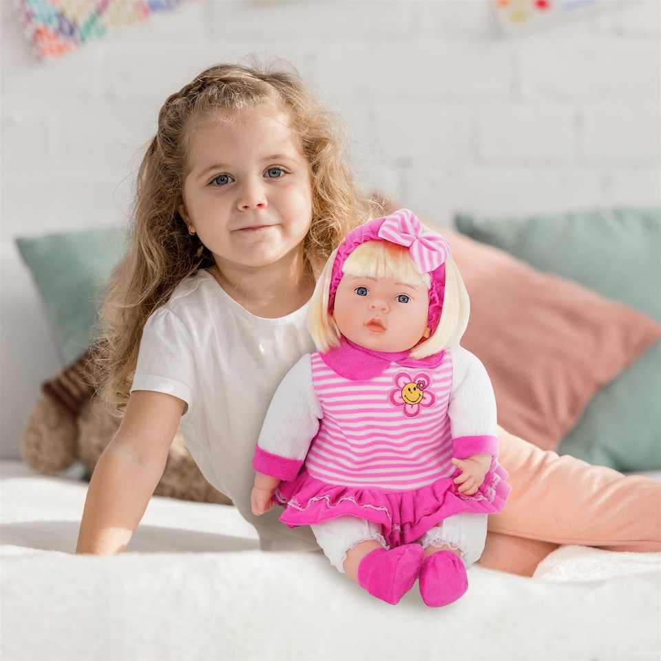 image 1 of BiBi Doll 24" Chubby Baby Doll Girl with Hair & Sounds