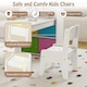 image 8 of COSTWAY Kids Art Table and Chairs Set with 2 Chairs White