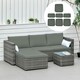 image 2 of Outsunny 7pc Cream Rattan Wicker Furniture Home Sofa Cushion Cover Grey | Deep Grey