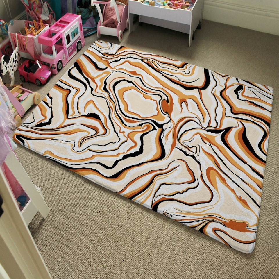 image 1 of Warm toned liquid marble (Rug) Multi | Medium: 80x150cm