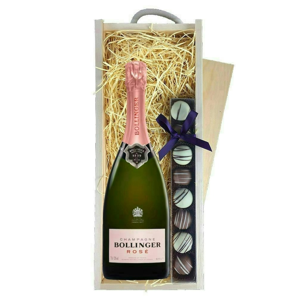Bollinger Rose Champagne & Truffles, Wooden Box 75cl 12.5% abv