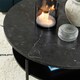 image 5 of Goldington Round Coffee Table with Black Marble Melamine Top & Black Legs