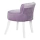 image 3 of Living and Home Velvet Upholstered Dressing Table Stool - Purple