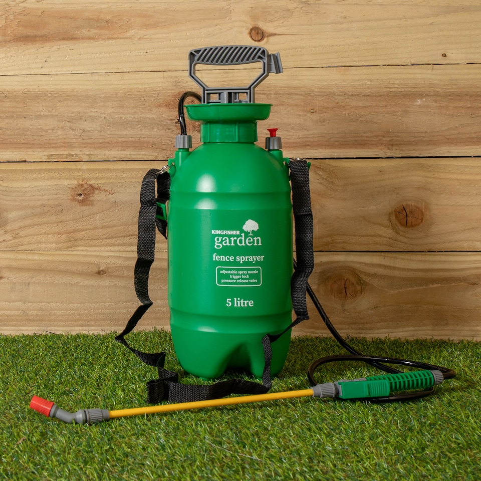 image 1 of 5 Litre Garden Fence Pressure Sprayer with Adjustable Spray Nozzle | Green | Green