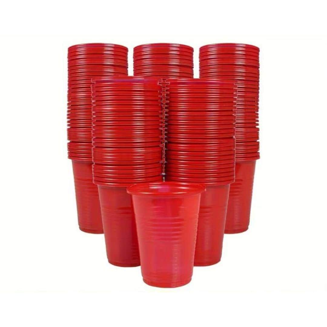 ECONX 7oz Red Plastic Disposable Water Cups Recyclable BPA Free Drinking Vending Cups 200PK