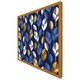image 4 of White, blue & gold leaves on navy background (Picutre Frame) Grey | XS