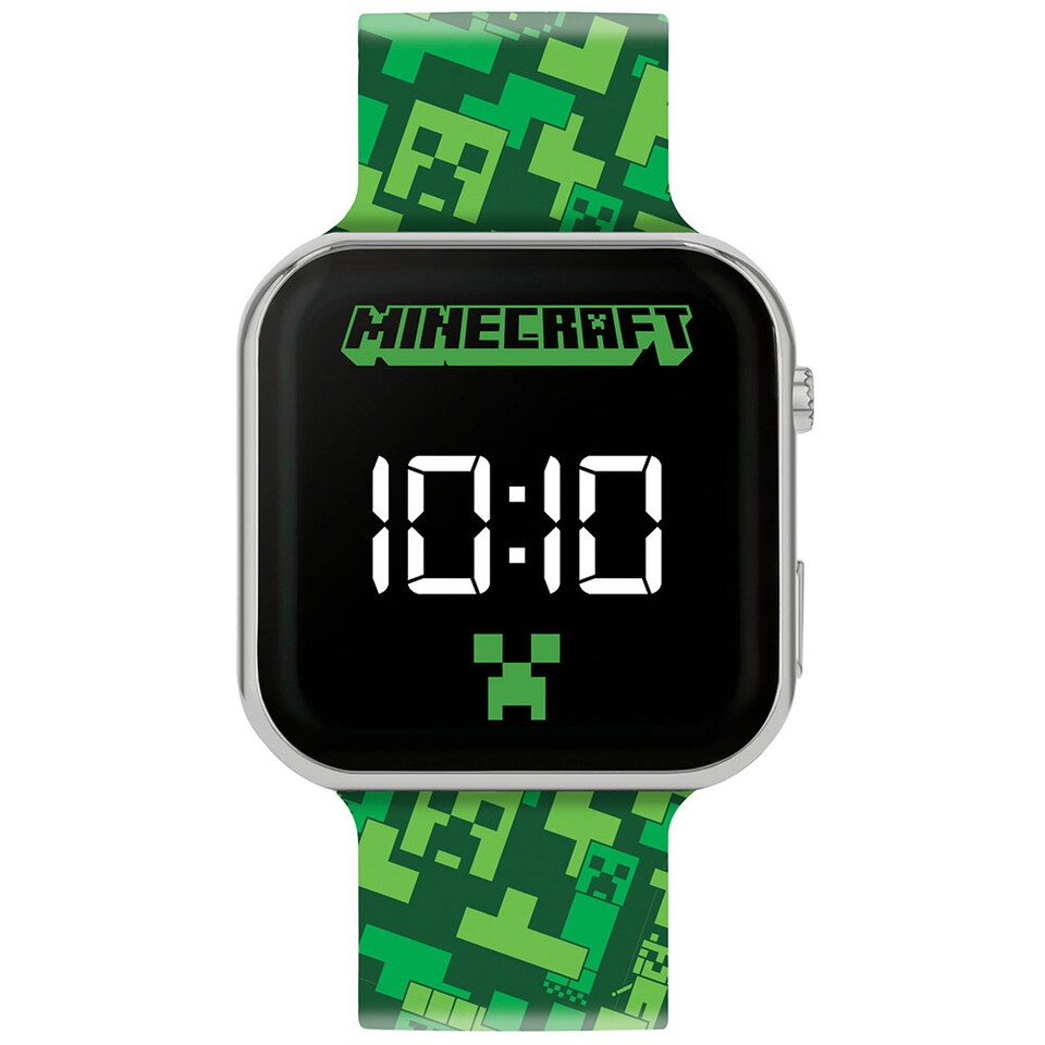 image 1 of Minecraft Childrens/Kids LED Digital Watch | Green | Green/Black | 1