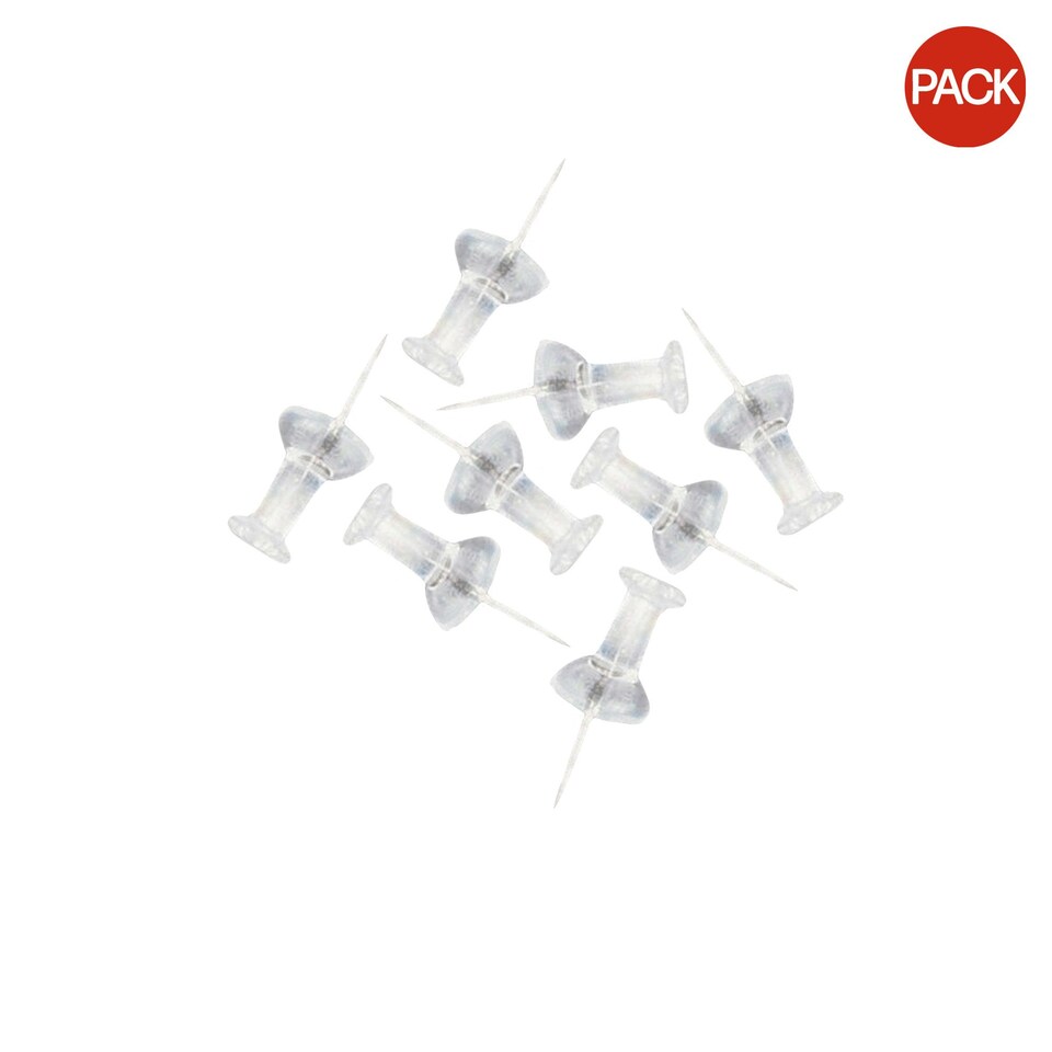 image 1 of Tiger Stationery Push Pins (Pack of 25) - Clear/Silver - One Size