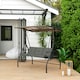 image 7 of Outsunny 3 Seater Garden Swing Seat Bed, Convertible Swing Chair Black | Black