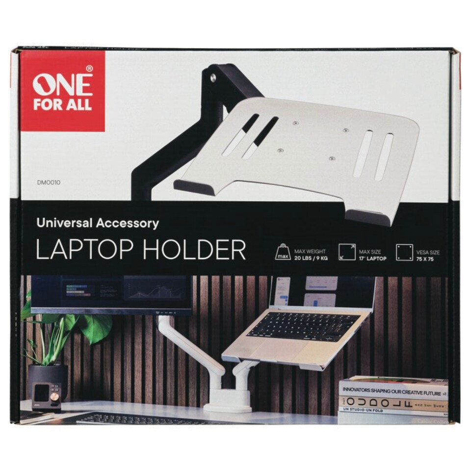 image 1 of One For All DM0010 Laptop Holder - White/Silver