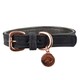 image 2 of Benji & Flo Noble Suede Dog Collar - Navy/Rose Gold - M