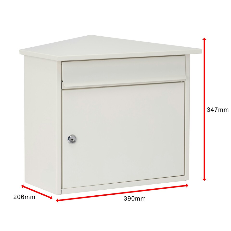 image 1 of Burg-Wachter Mersey Large Wall Mounted Galvanised Steel Post Box - 36x35x20cm White