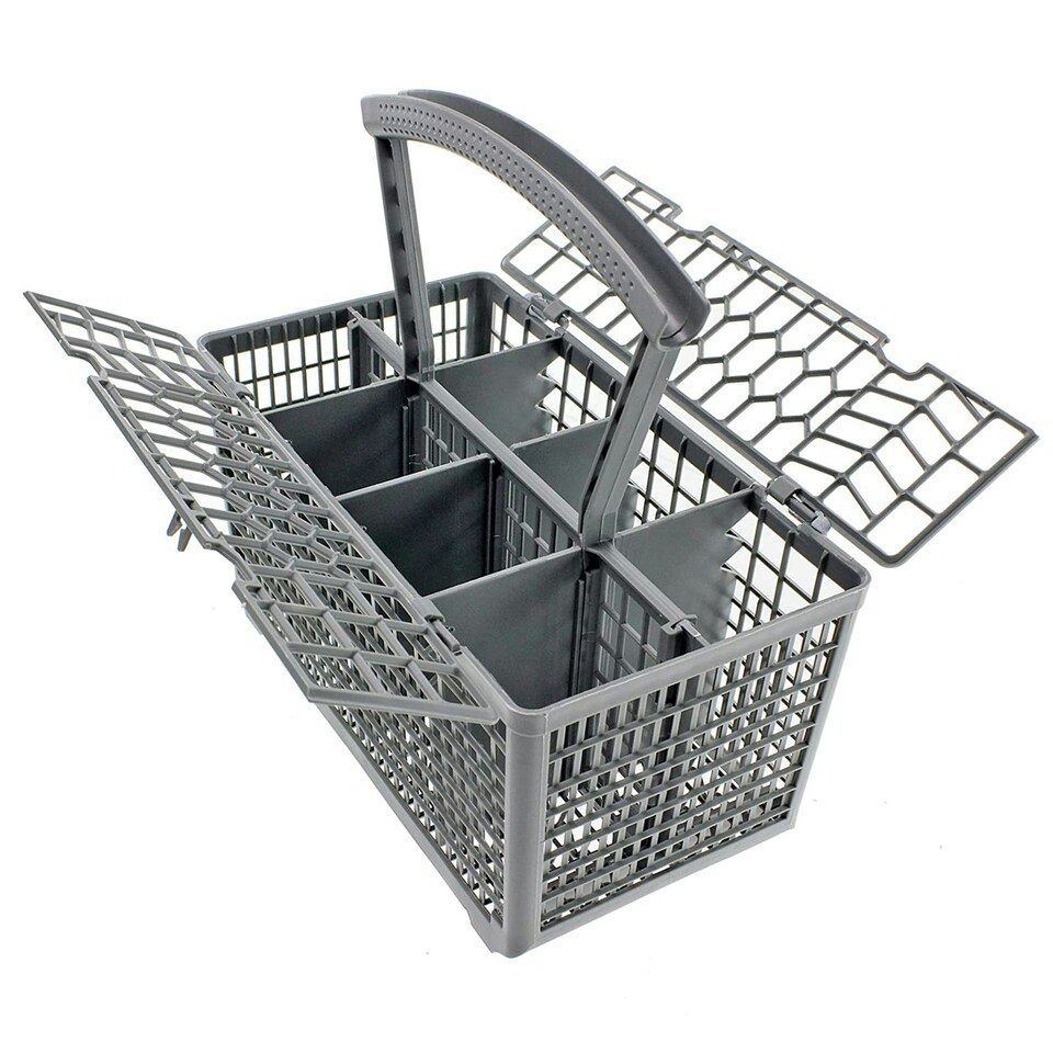 image 1 of SPARES2GO Cutlery Basket Cage Lid & Removable Handle compatible with Bush Dishwasher (235 x 242 x 130mm)
