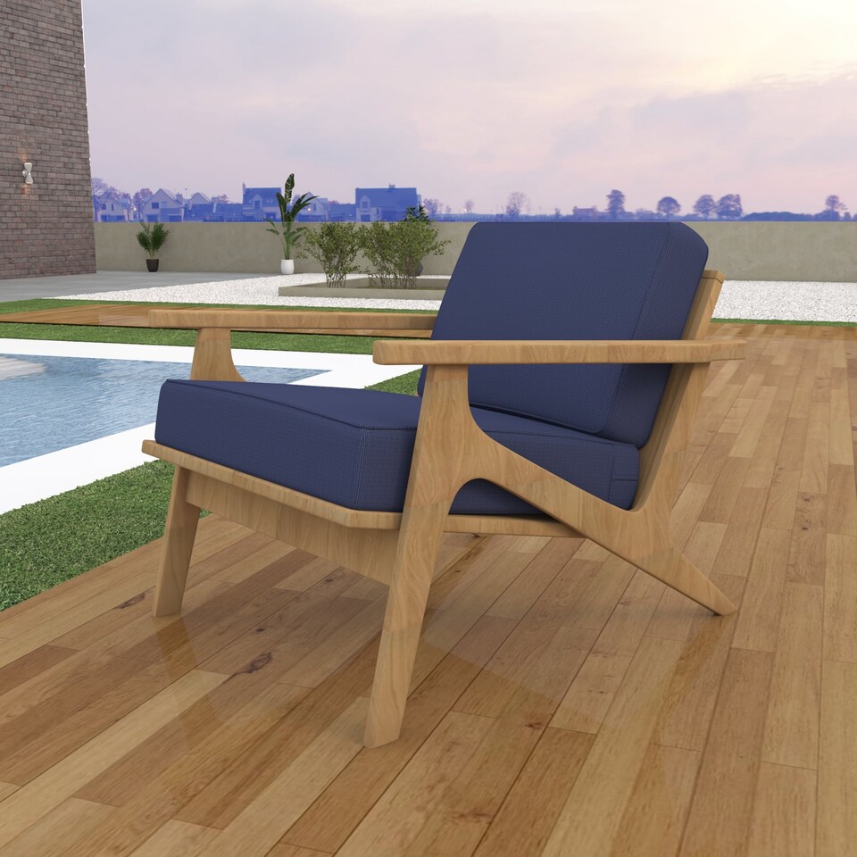 image 1 of Covers&All Outdoor Seat / Back Cushion with Highly Durable Cover Rite Fabric, 25½ in L x 25 in W x 5 in Thick, Navy Blue