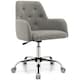 image 1 of COSTWAY Adjustable Rolling Upholstered Accent Armchair Grey