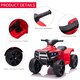 image 6 of HOMCOM 6 V Kids Ride on Cars Electric ATV for 18-36 months Toddlers Black+Red