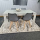 image 3 of Dining Table Set Oak Effect Table With 4 White Plastic Chairs Dining Room Furniture | White | One Size | 5
