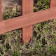 image 8 of Outsunny Pack of 12 Wooden Plant Border Fence Garden Fixed Picket Fence Brown