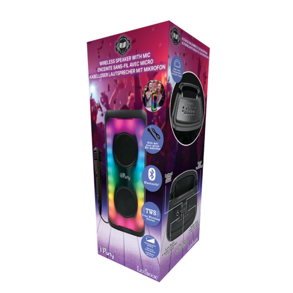 image 1 of Lexibook K8330 Flame Bluetooth Speaker with Mic and Party Lights