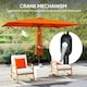 image 4 of Outsunny 3x2m Garden Parasol Canopy Tilt Crank 6 Ribs Sun Shade Orange