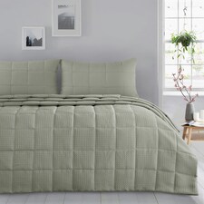 Intimates Waffle Weave Luxury Bedspread Set Green | Sage | One Size