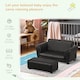 image 4 of HOMCOM Kids Twin Sofa 2 Seater Toddler Chair Double Seat Armchair w Footstool | Black | One Size