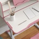 image 8 of ZONEKIZ Kids Desk and Chair Set, Height Adjustable Study Table for 6-12 Years | Pink