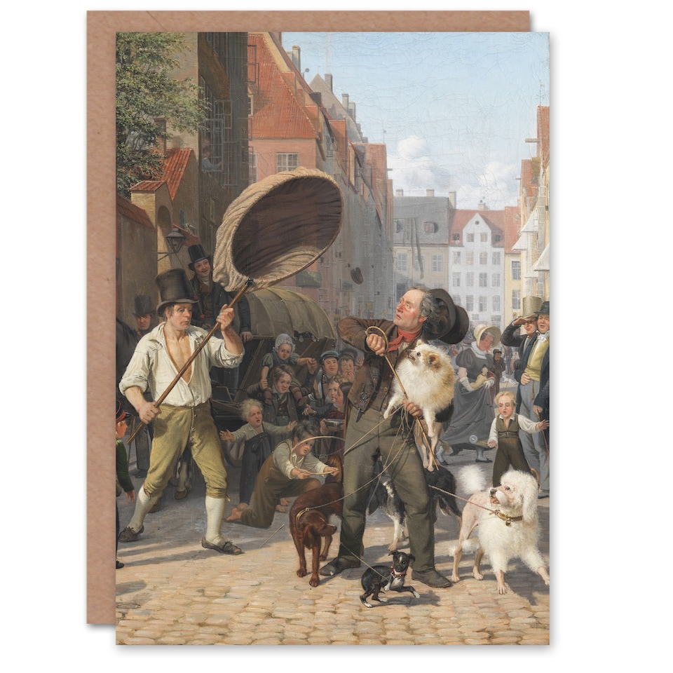 image 1 of Wilhelm Marstrand Street Scene in the Dog Days Art Greeting Card
