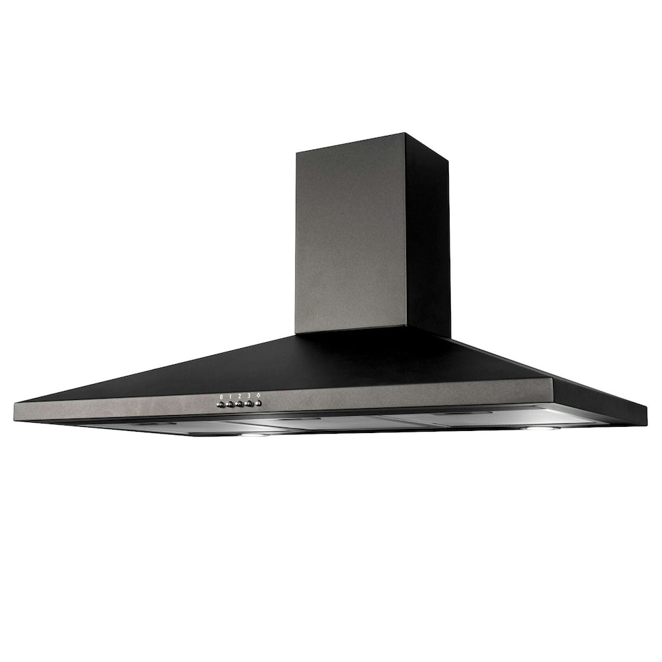 image 1 of SIA CHL90BL 90cm Black Pyramid Chimney Cooker Hood Kitchen Extractor Fan