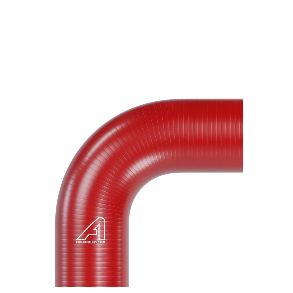 image 1 of Auto Silicone Hoses 90 Degree Silicone Elbow Hose 57mm Red - High Temp Reinforced Bend Coupler for Turbo Intercooler Coolant Radiator Water Air