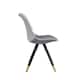 image 3 of Set of 2 Sofia Ergonomic Modern Dining Chairs Upholstered in Velvet, Metal Legs with Gold End Tips | Grey | Light Grey