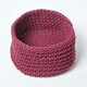 image 2 of Homescapes Plum Cotton Knitted Round Storage Basket - 37 x 21cm Purple | M