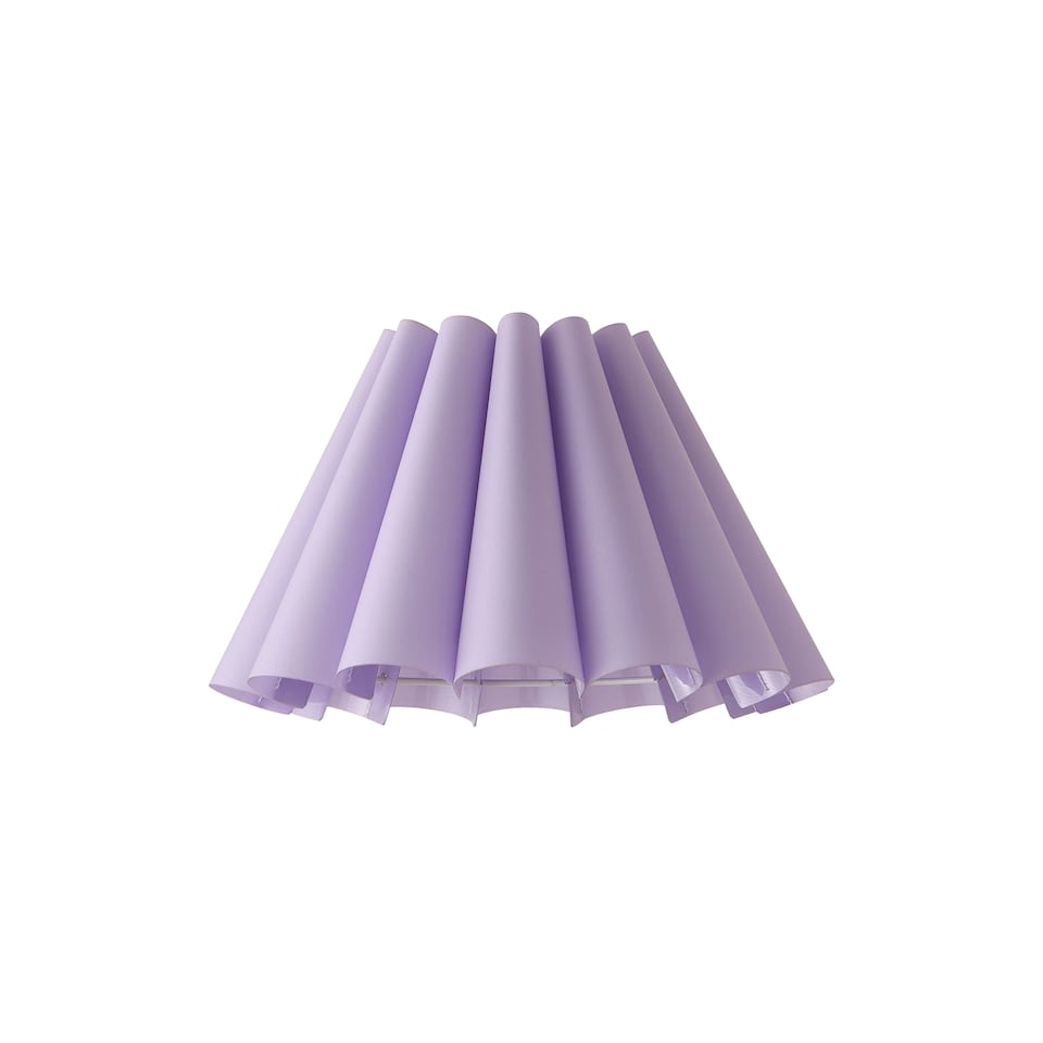 image 1 of ValueLights Lauren Lilac Fabric Pleated Scallop Edge Tapered Ceiling Floor Table Lamp Shade