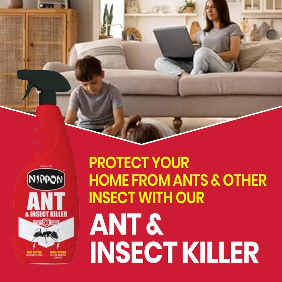 image 1 of Nippon Ant & Crawling Insect Spray 750ml Indoor Outdoor Surface Treatment Fast Acting Ready to Use Pest Control Solution