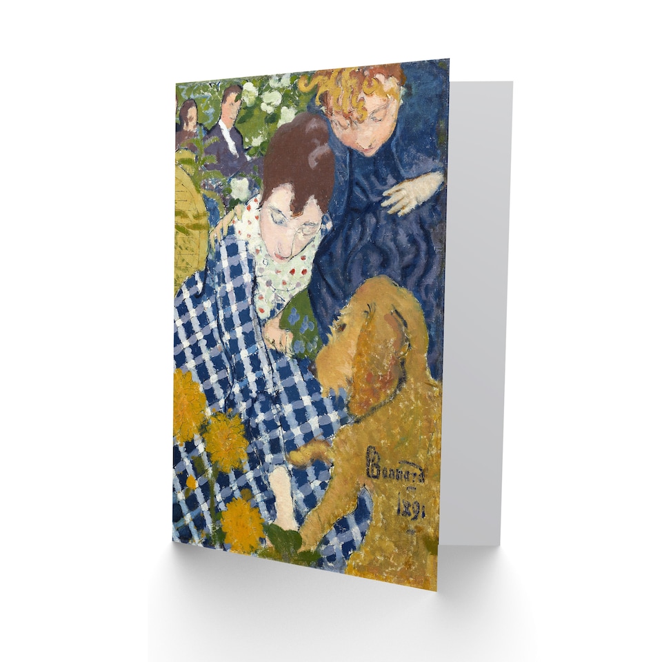 image 1 of Pierre Bonnard Art Card Women with Dog Art Nouveau Painting