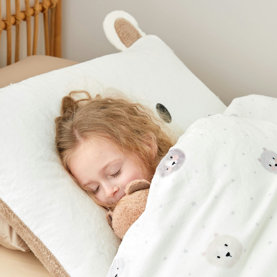 image 1 of Catherine Lansfield Cosy Bear So Soft Duvet Cover Set Natural | Cream | Natural | Single