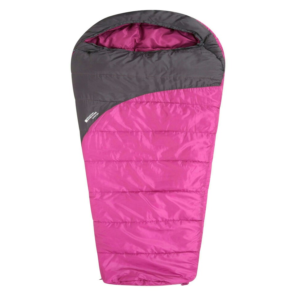 image 1 of Mountain Warehouse Summit Sleeping Bag Adult Mummy Camping Hiking Winter Warm Left Handed Zip - Long Length (215cm) Pink | Fuschia