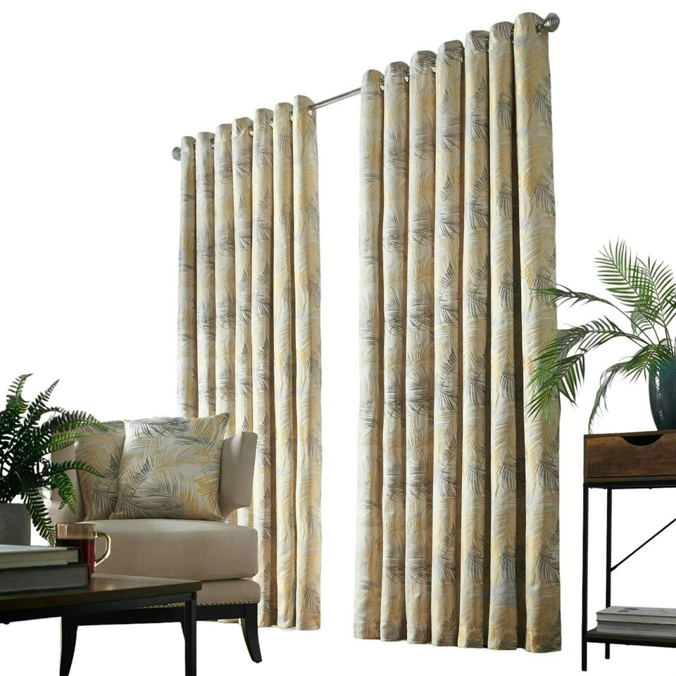 image 1 of Fiji Eyelet Curtains - Ochre - 229 cm x 229 cm