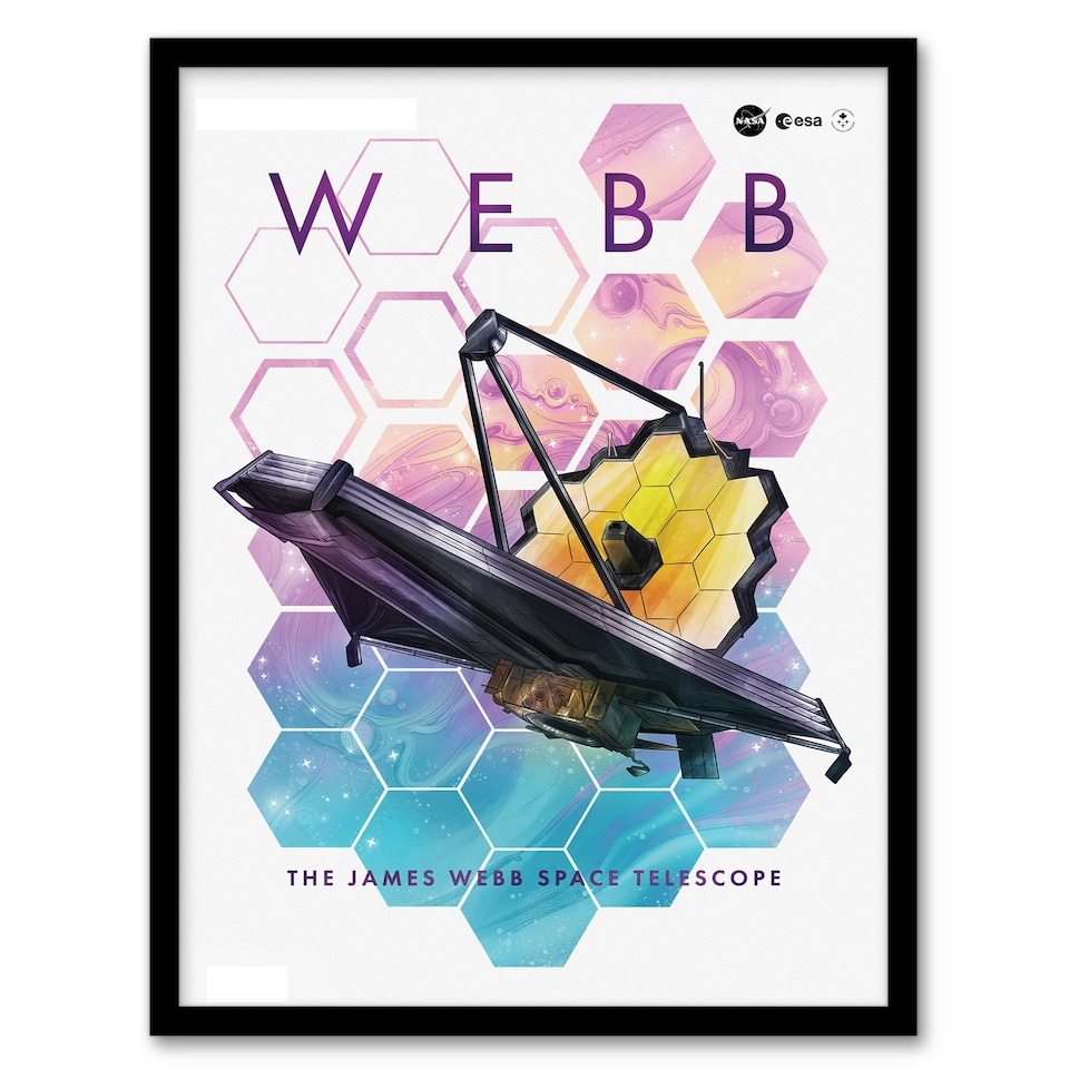 image 1 of NASA Deep Space Atomic Clock Orange Earth Orbit NASA Black Framed Wall Art Print A4