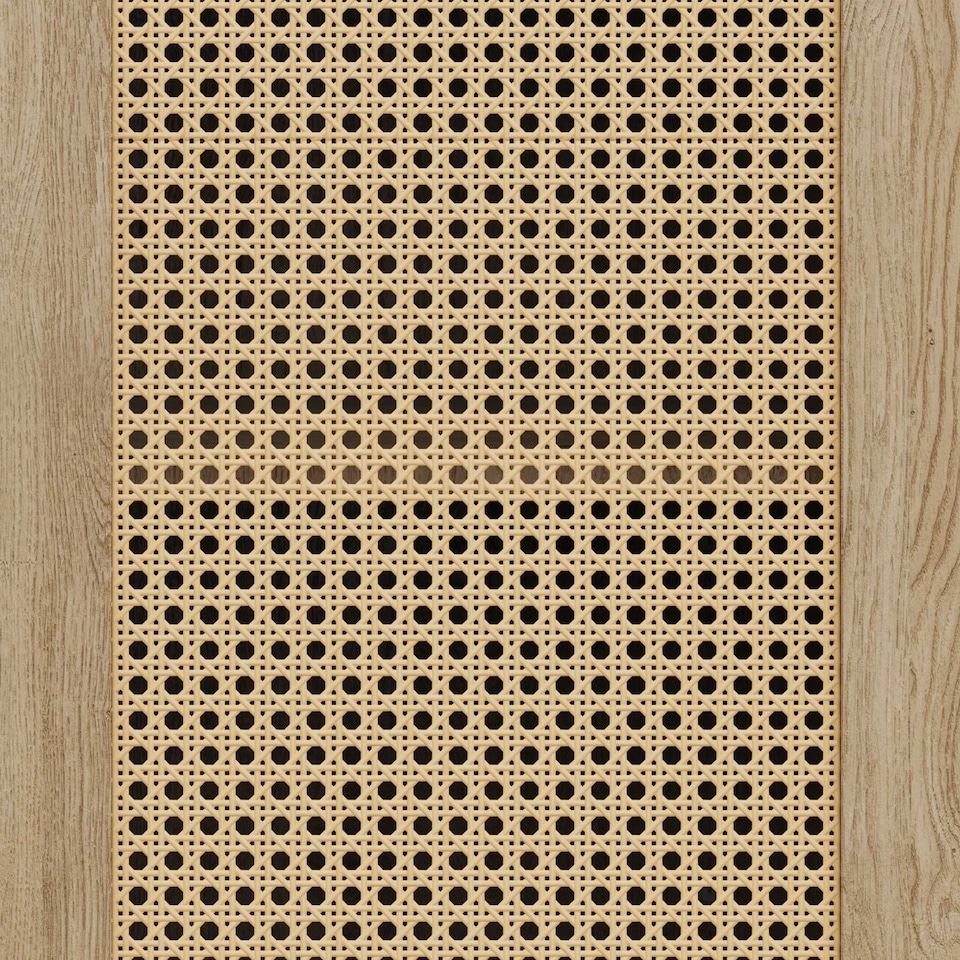 image 1 of Vonhaus Lena Rattan Effect Bookcase with 3 Open Shelves for Living Room | Brown