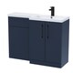 image 1 of Balterley Right-Hand Bathroom Vanity and WC Unit Combination with Basin, with Handles | Blue | Indigo Blue